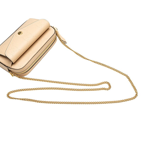 Gucci GG Super Shoulder Bag Beige Leather - Picture 4 of 8